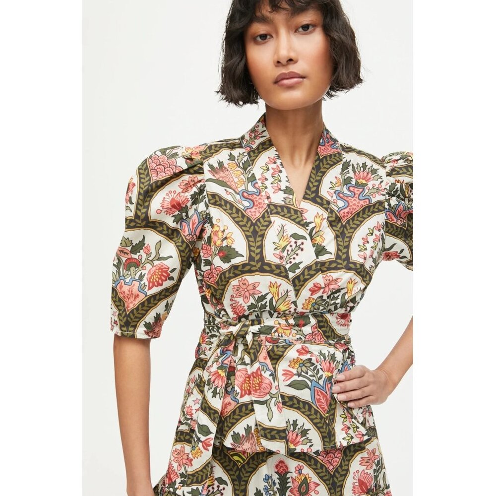 Rhode "Christine" Patterned Wrap Top NWT